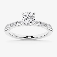 Limited Quantities! (G \ Si1) Womens 1 1/4 CT. T.W. Lab Grown White Diamond 14K Gold Cushion Side Stone Engagement Ring
