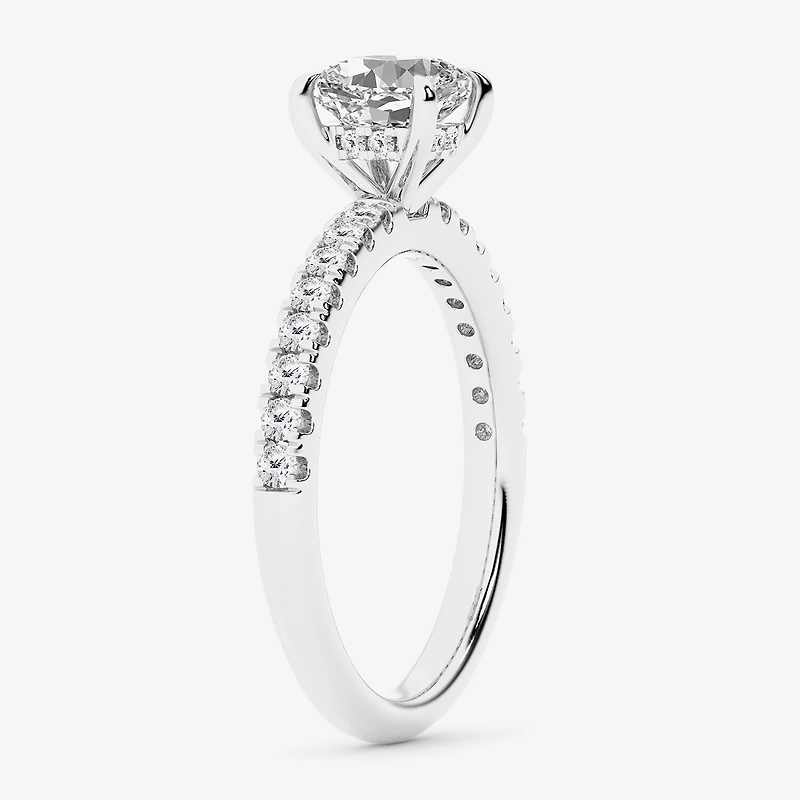 Limited Quantities! (G \ Si1) Womens 1 1/4 CT. T.W. Lab Grown White Diamond 14K Gold Cushion Side Stone Engagement Ring