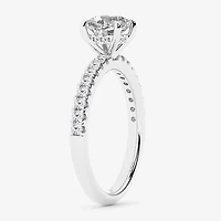 Limited Quantities! (G \ Si1) Womens 1 1/4 CT. T.W. Lab Grown White Diamond 14K Gold Cushion Side Stone Engagement Ring