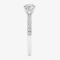 Limited Quantities! (G \ Si1) Womens 1 1/4 CT. T.W. Lab Grown White Diamond 14K Gold Cushion Side Stone Engagement Ring
