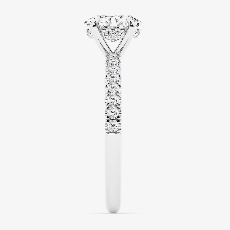 Limited Quantities! (G \ Si1) Womens 1 1/4 CT. T.W. Lab Grown White Diamond 14K Gold Oval Side Stone Engagement Ring