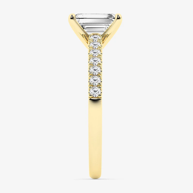 Limited Quantities! (G \ Vs1-Vs2) Womens 1 1/2 CT. T.W. Lab Grown White Diamond 14K Gold Side Stone Engagement Ring