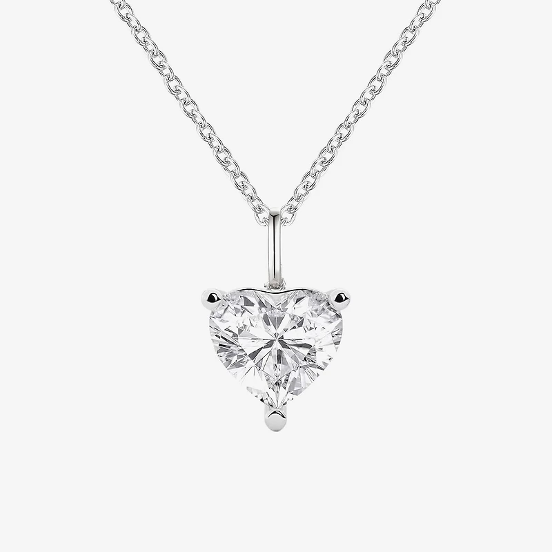Womens Lab Created White Sapphire Sterling Silver Heart 2-pc. Jewelry Set