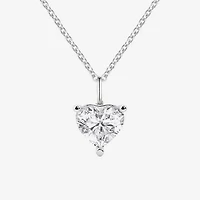 Womens Lab Created White Sapphire Sterling Silver Heart 2-pc. Jewelry Set