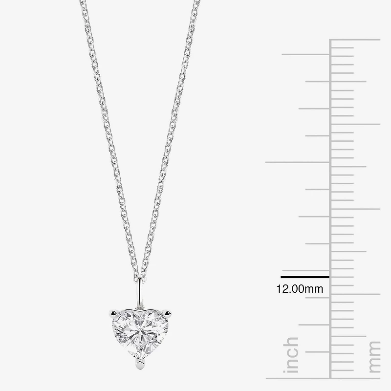 Womens Lab Created White Sapphire Sterling Silver Heart 2-pc. Jewelry Set