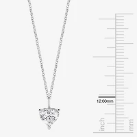 Womens Lab Created White Sapphire Sterling Silver Heart 2-pc. Jewelry Set