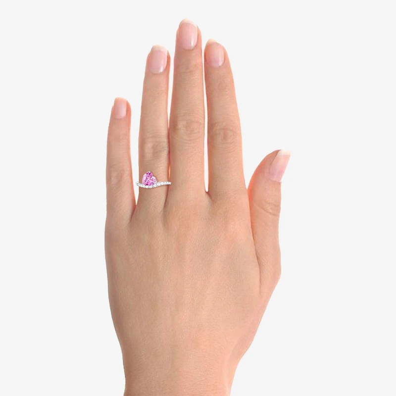 Womens Lab Created Pink Sapphire Sterling Silver Heart 3-pc. Jewelry Set