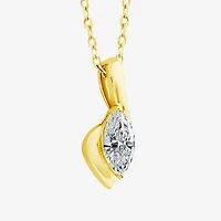 ( F/SI1 ) 3/8 CT. T.W. Lab-Grown Diamond 14K Gold Over Silver 18 Inch Marquise Pendant Necklace