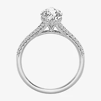 (F, Vs2) Womens 2 3/8 Ct. T.W. Lab Grown White Diamond 10K Gold Marquise Side Stone Engagement Ring