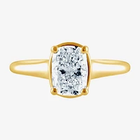 (F / Vs2) Womens 1 1/2 CT. T.W. Lab Grown White Diamond 10K Gold Cushion Solitaire Engagement Ring