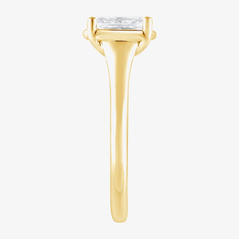 (F / Vs2) Womens 1 1/2 CT. T.W. Lab Grown White Diamond 10K Gold Cushion Solitaire Engagement Ring