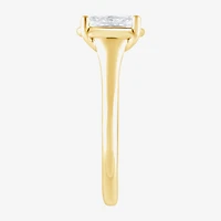 (F / Vs2) Womens 1 1/2 CT. T.W. Lab Grown White Diamond 10K Gold Cushion Solitaire Engagement Ring