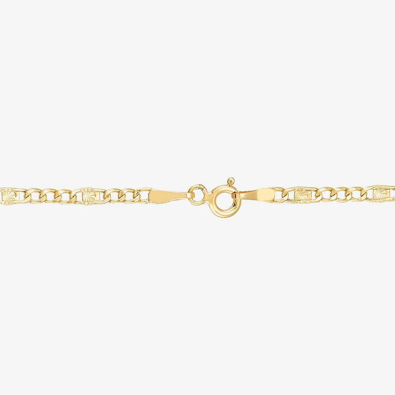 Made in Italy Womens 14K Gold 7.5 Inch Semisolid Figaro Chain Bracelet