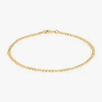 Made in Italy Womens 14K Gold 7.5 Inch Semisolid Figaro Chain Bracelet