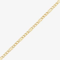 Made in Italy Womens 14K Gold 7.5 Inch Semisolid Figaro Chain Bracelet