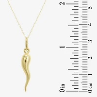 Italian Horn Unisex Adult 10K Gold 18 Inch Pendant Necklace