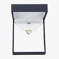 Womens 10K Gold Heart 16 Inch Pendant Necklace