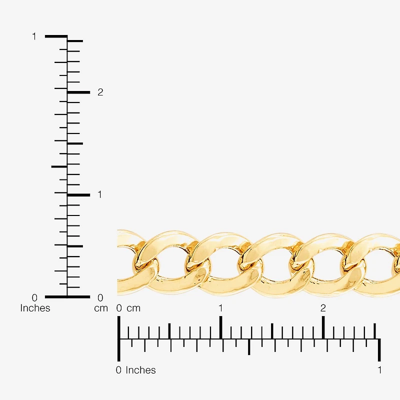 Bonded Brilliance Womens 14K Gold Bonded With Sterling Silver Inch Link Chain Necklace