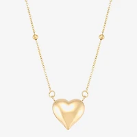 Gold Addiction Womens 10K Gold Heart 17 Inch Pendant Necklace