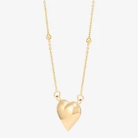 Gold Addiction Womens 10K Gold Heart 17 Inch Pendant Necklace