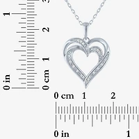 Yes, Please! (G-H / Si2-I1) Womens Diamond Accent Lab Grown White Diamond Sterling Silver Heart 18 Inch Pendant Necklace