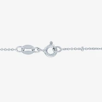 Yes, Please! Womens Lab Created White Sapphire Sterling Silver Heart 16 Inch Pendant Necklace