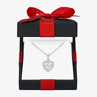 Yes, Please! Womens Lab Created White Sapphire Dancing Heart Pendant
