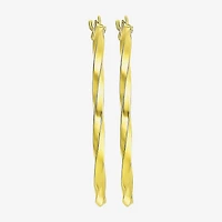Made in Italy Womens 10K Gold 28mm Round Hoop Earrings