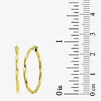 Made in Italy Womens 10K Gold 28mm Round Hoop Earrings