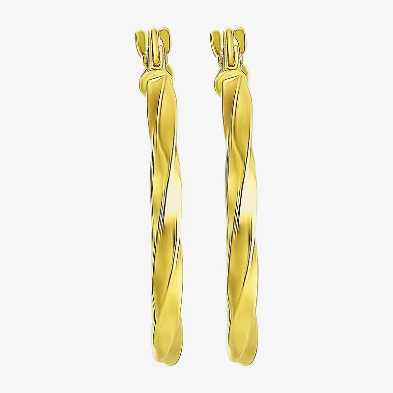 Made in Italy Womens 14K Gold 18mm Round Hoop Earrings