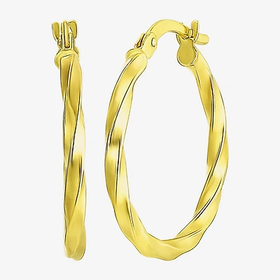 Made in Italy Womens 14K Gold 18mm Round Hoop Earrings