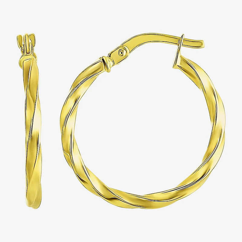 Made in Italy Womens 14K Gold 18mm Round Hoop Earrings
