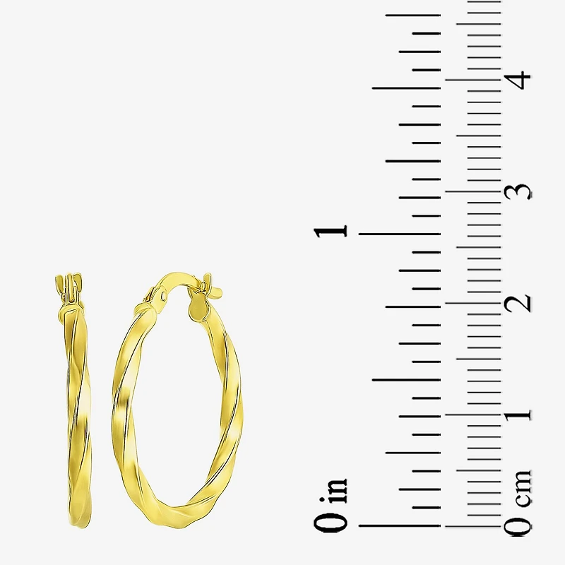 Made in Italy Womens 14K Gold 18mm Round Hoop Earrings