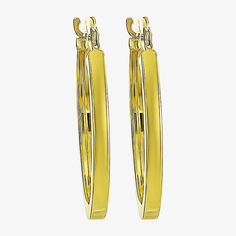 Womens 10K Gold 18mm Round Hoop Earrings
