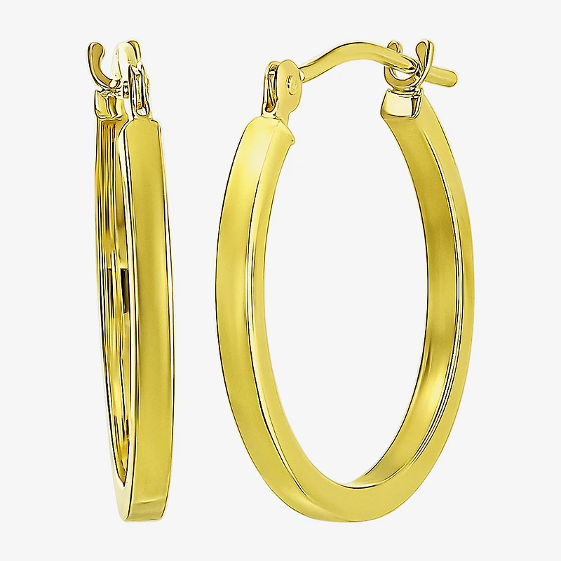Womens 10K Gold 18mm Round Hoop Earrings