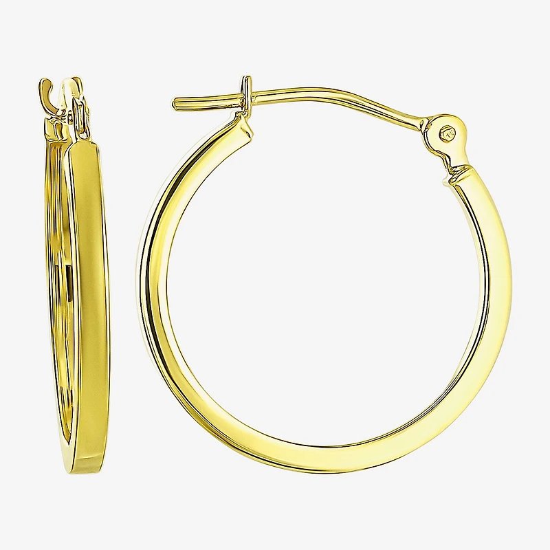 Womens 10K Gold 18mm Round Hoop Earrings