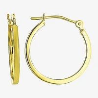 Womens 10K Gold 18mm Round Hoop Earrings