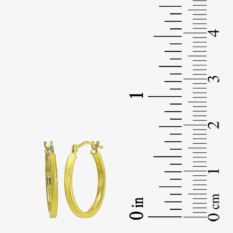 Womens 10K Gold 18mm Round Hoop Earrings