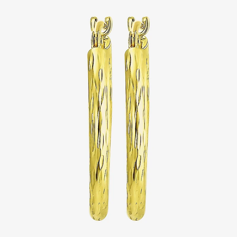 Womens 10K Gold 20mm Round Hoop Earrings