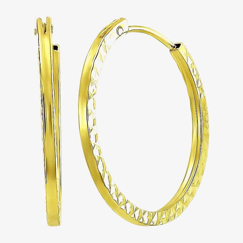 Womens 14K Gold 15mm Hoop Earrings