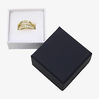 Silver Addiction Womens Cubic Zirconia 14K Gold Over Round Ring Set