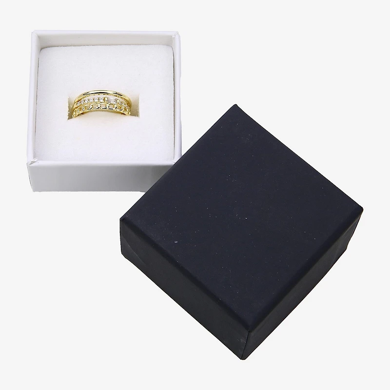 Silver Addiction Womens White Cubic Zirconia 14K Gold Over Silver Ring Set