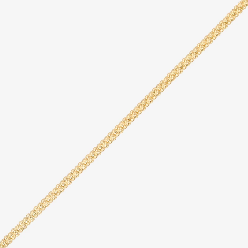 Made in Italy Womens 24K Gold Over Silver 24 Inch Popcorn Chain Necklace