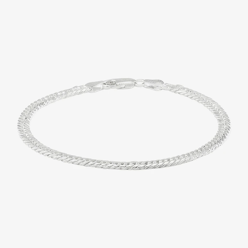 Made in Italy Womens Sterling Silver 7.5 Inch Solid Curb Chain Bracelet