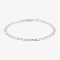 Made in Italy Womens Sterling Silver 7.5 Inch Solid Curb Chain Bracelet