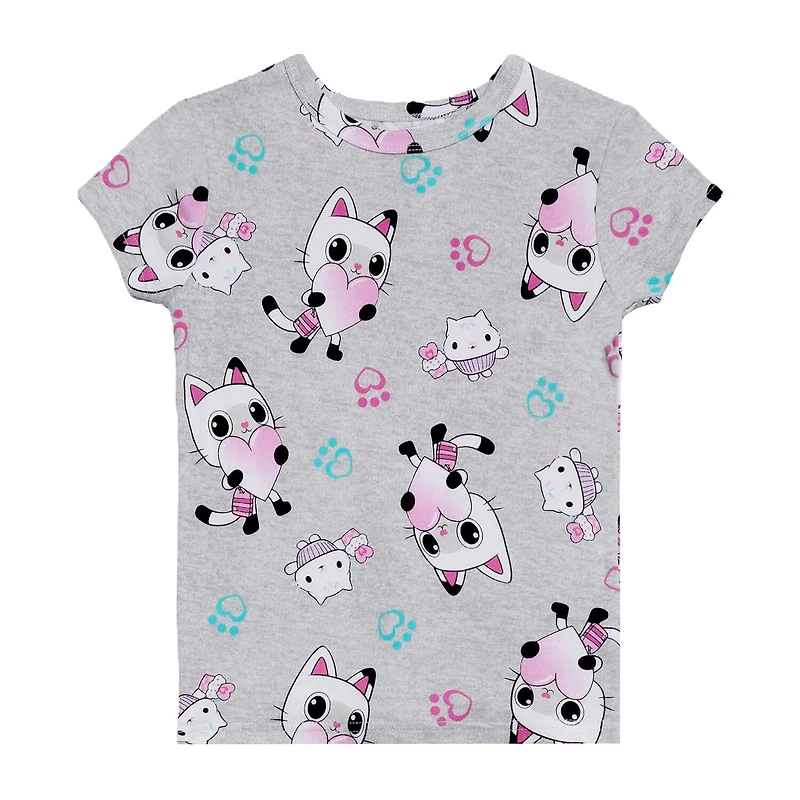 Little & Big Kid Girls Gabby's Dollhouse Crew Neck Short Sleeve 4-pc. Pajama Set