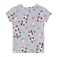 Little & Big Kid Girls Gabby's Dollhouse Crew Neck Short Sleeve 4-pc. Pajama Set