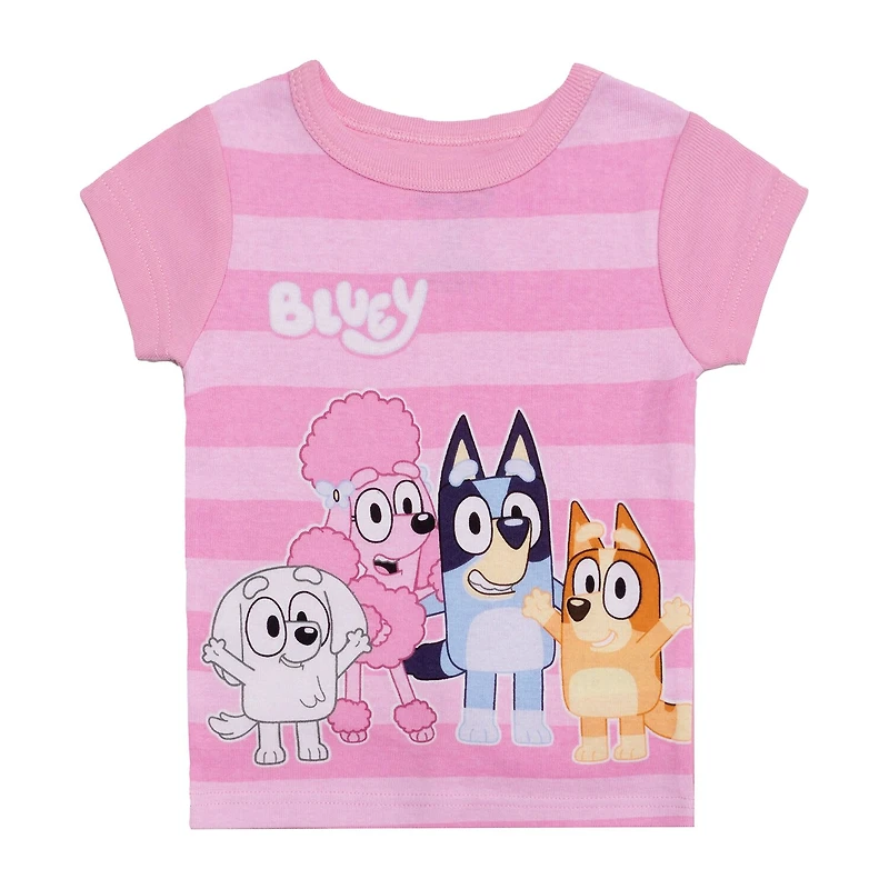 Toddler Girls Bluey Crew Neck Short Sleeve 4-pc. Pajama Set
