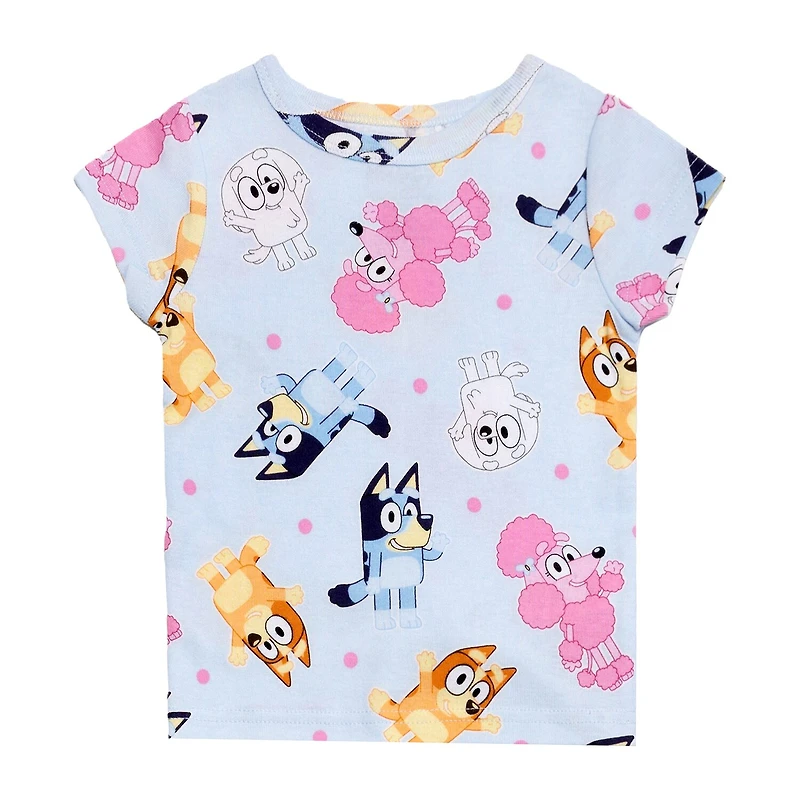 Toddler Girls Bluey Crew Neck Short Sleeve 4-pc. Pajama Set