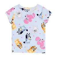 Toddler Girls Bluey Crew Neck Short Sleeve 4-pc. Pajama Set